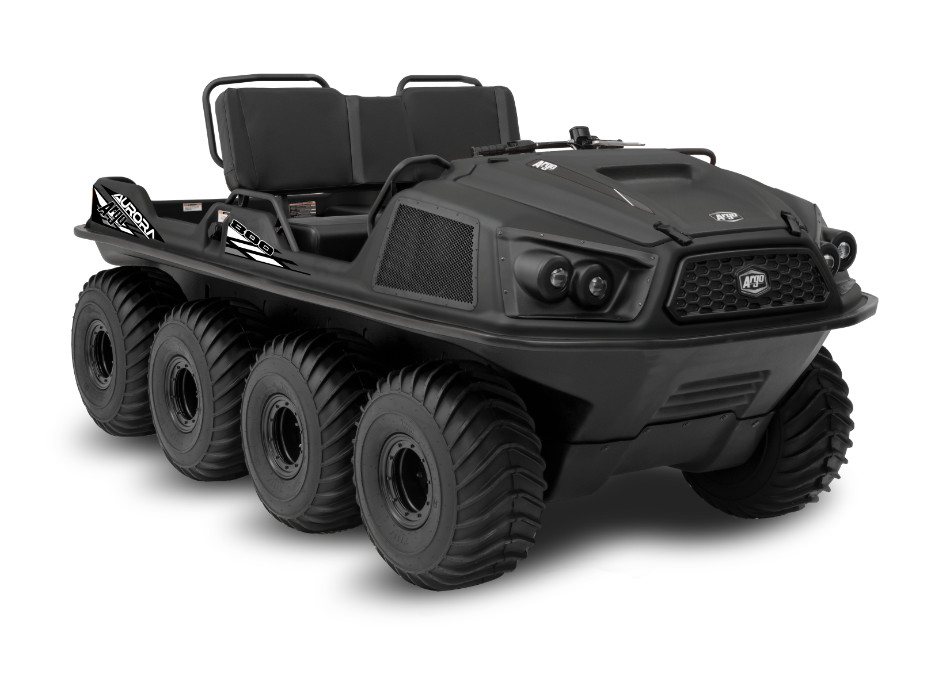 black amphibious type Argo XTV with 8 wheels
