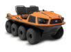 black and orange amphibious type Argo XTV with 8 wheels