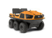 black and orange XTV type amphibious vehicle with 6 tires