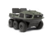 green and black XTV type amphibious vehicle with 6 tires