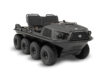 black XTV type amphibious vehicle with 8 tires