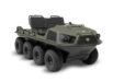 green and black XTV type amphibious vehicle with 8 tires