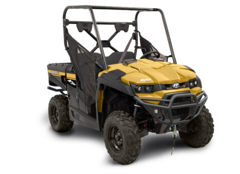 yellow and black utility-style Argo side-by-side ATV with roll-over bars